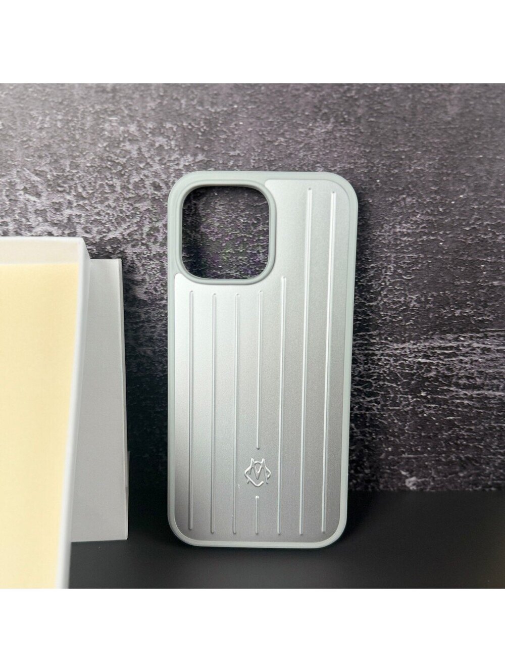 🛸 RIMOWA Silver iPhone 16 Pro Max Aluminum Metal Case Grooved Luggage Style - Picture 9 of 13